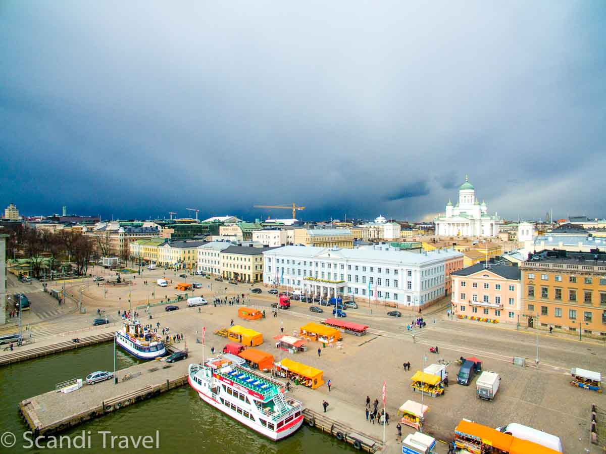 View of the market square in Helsinki